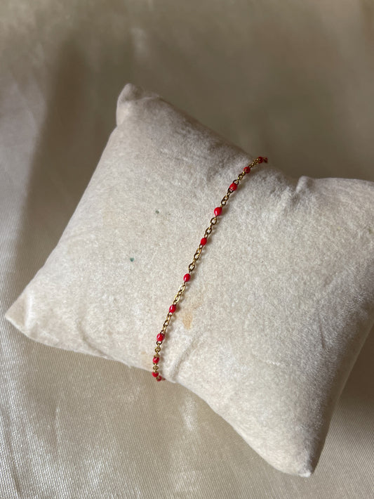 Bracelet perles rouge