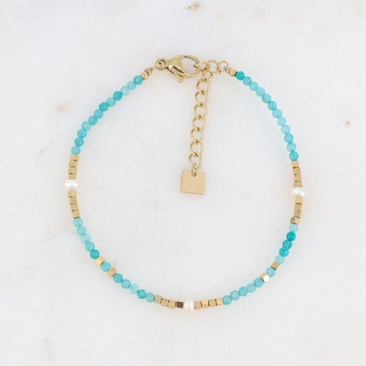 Bracelet perles bleu